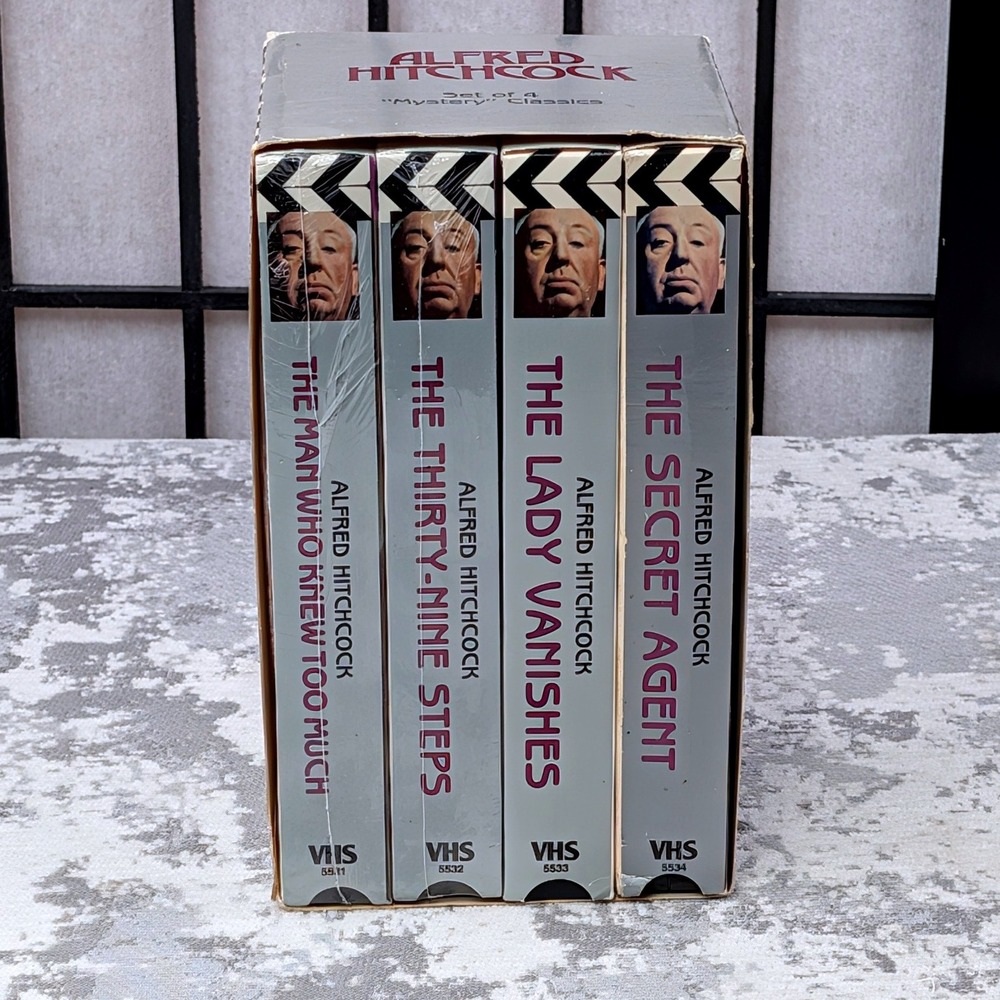 Alfred Hitchcock Mystery Classics 4 Tape VHS Box Set Lady Vanishes 39 Steps 1992